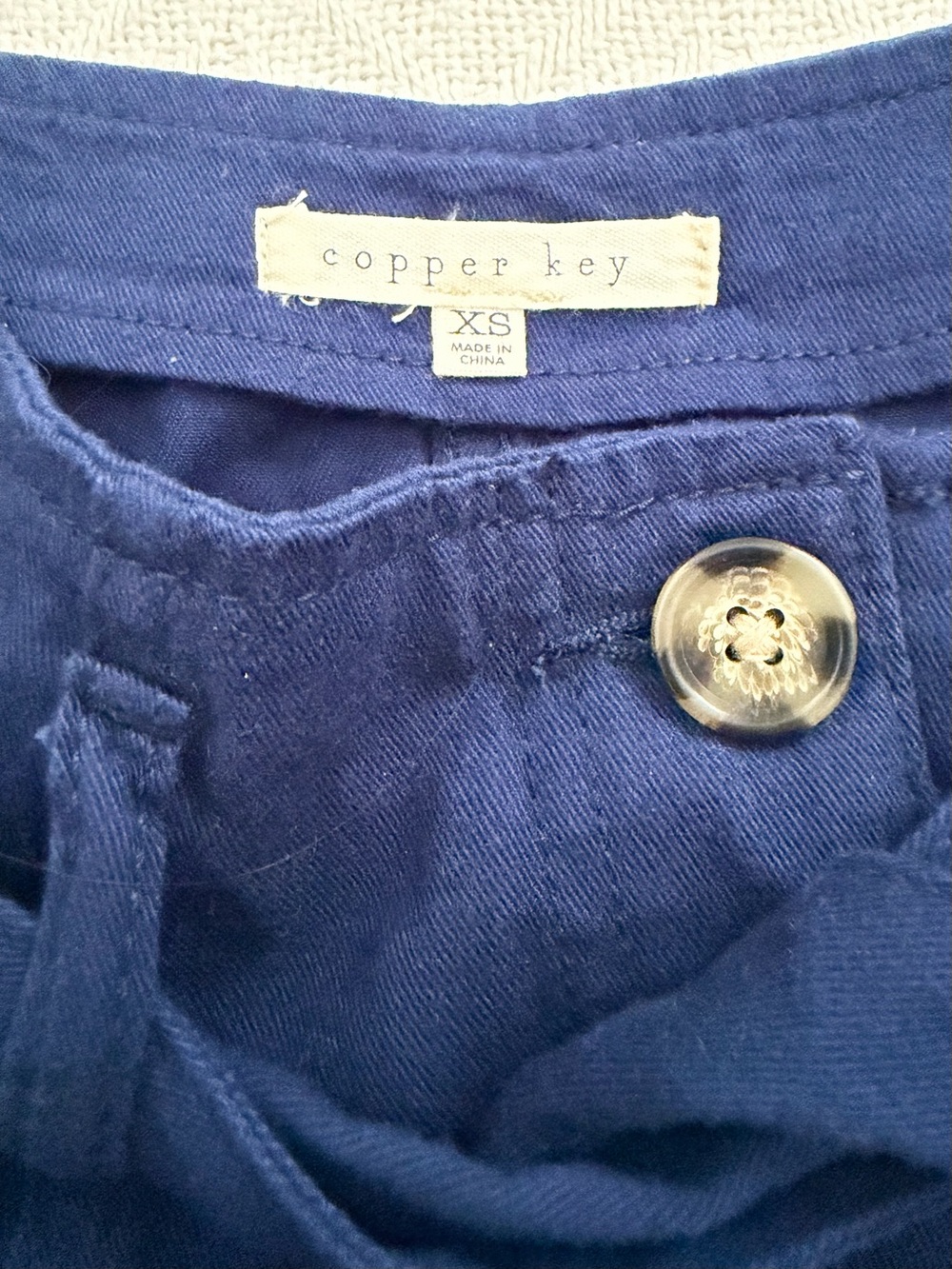 Copper Key Navy Button-Front Mini Skirt - Picture 4 of 6
